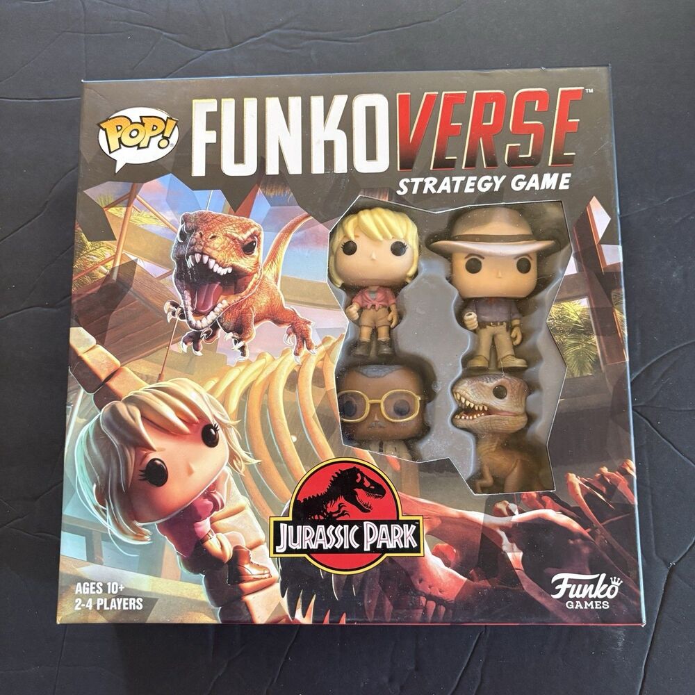 POP! Jurassic Park Funkoverse Strategy Game 4 Mini Pops New Sealed